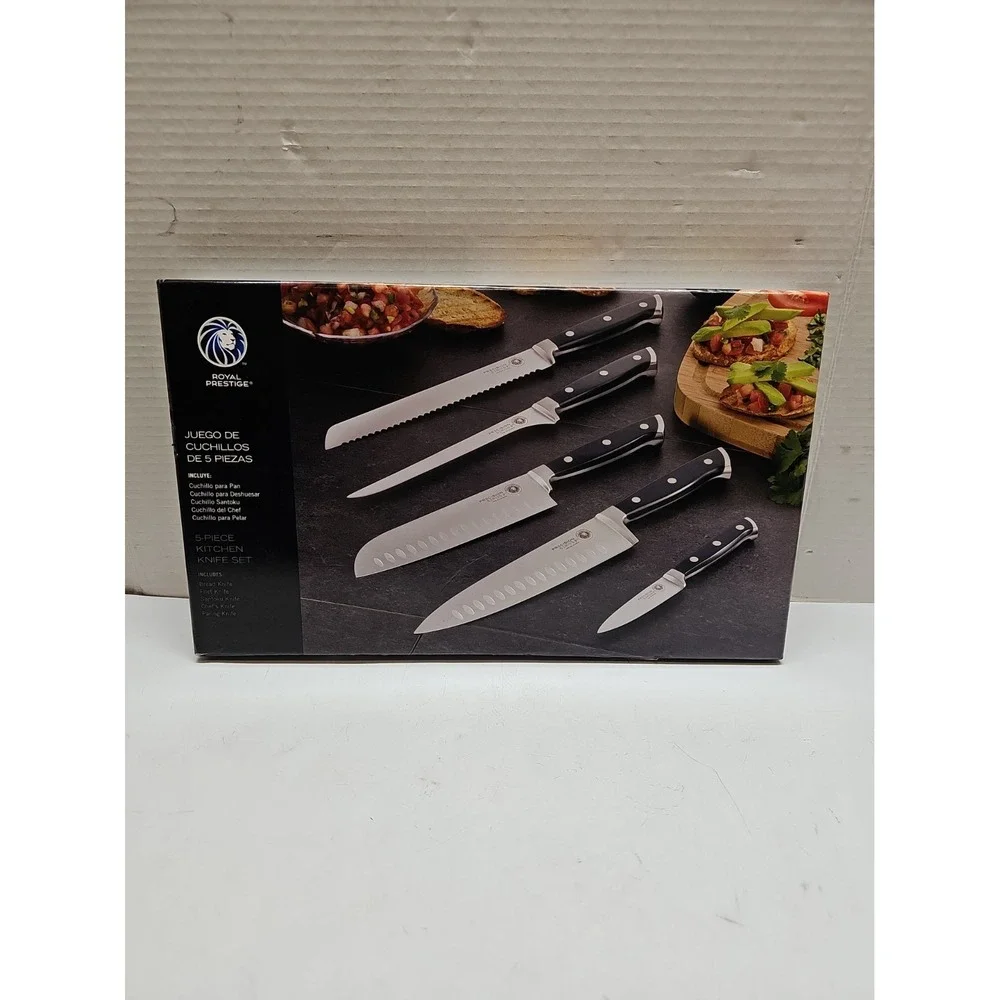 Royal Prestige 5-Piece Kitchen Knife Set Chef Santoku Bread Paring Filet